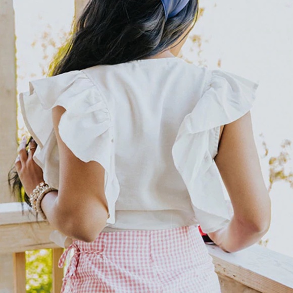 Wrap top with ruffles - Picture 5 of 8